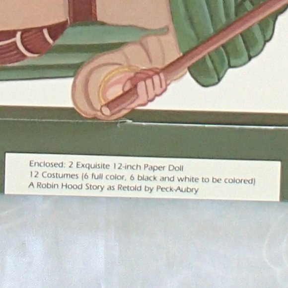 Robin Hood Maid Marian 12" Paper Doll Book Peck Aubry Collection 1994 USA Uncut - Picture 12 of 13